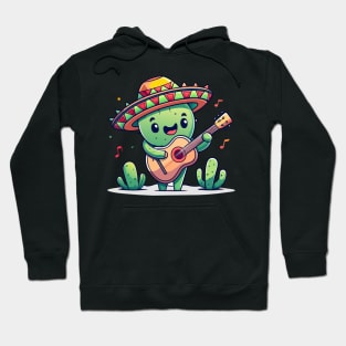 cute cactus playing guitar Hoodie